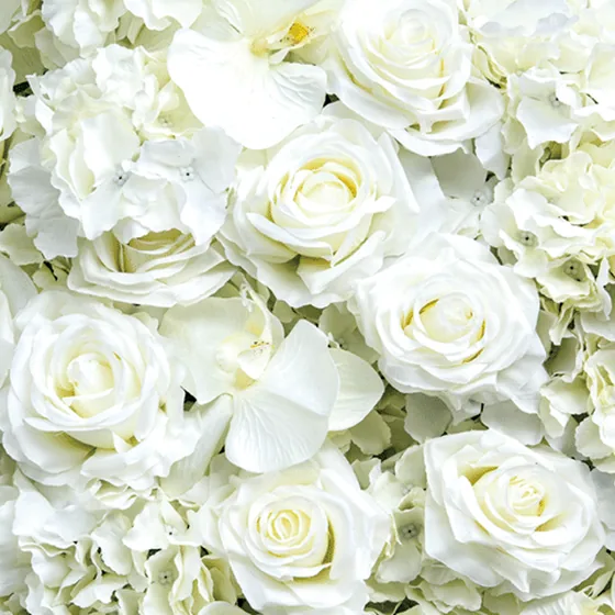 White Rose & Orchid photo booth backdrop