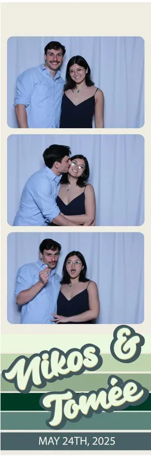 Niagara Falls wedding photo booth strip: a couple in three poses